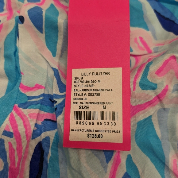 Lilly Pulitzer Harbour Mid Rise Pants Skim Blue Size Medium - Picture 6 of 14